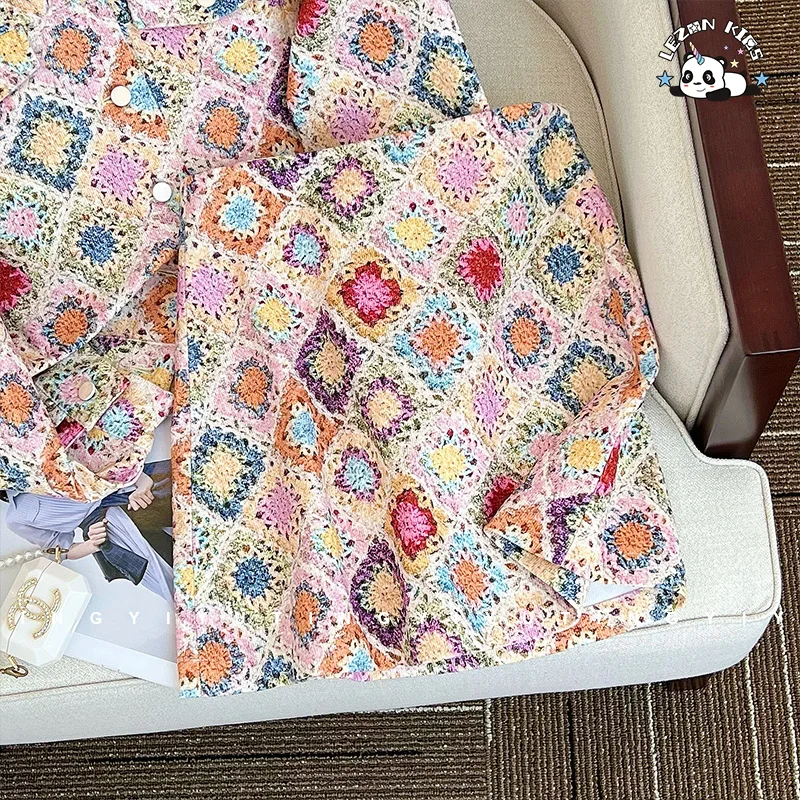 LEZONKIDS - Designer Customized Girls Printed Denim Set Jacket Skirt Two-piece Kids Suits for 2-14Y Girls